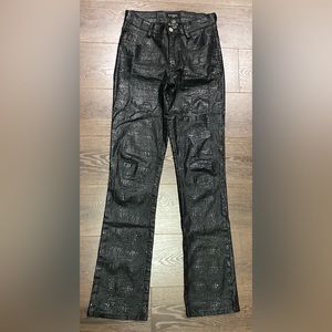 Guess Jeans High Waisted Faux Leather Black Crocodile Pants Size 26